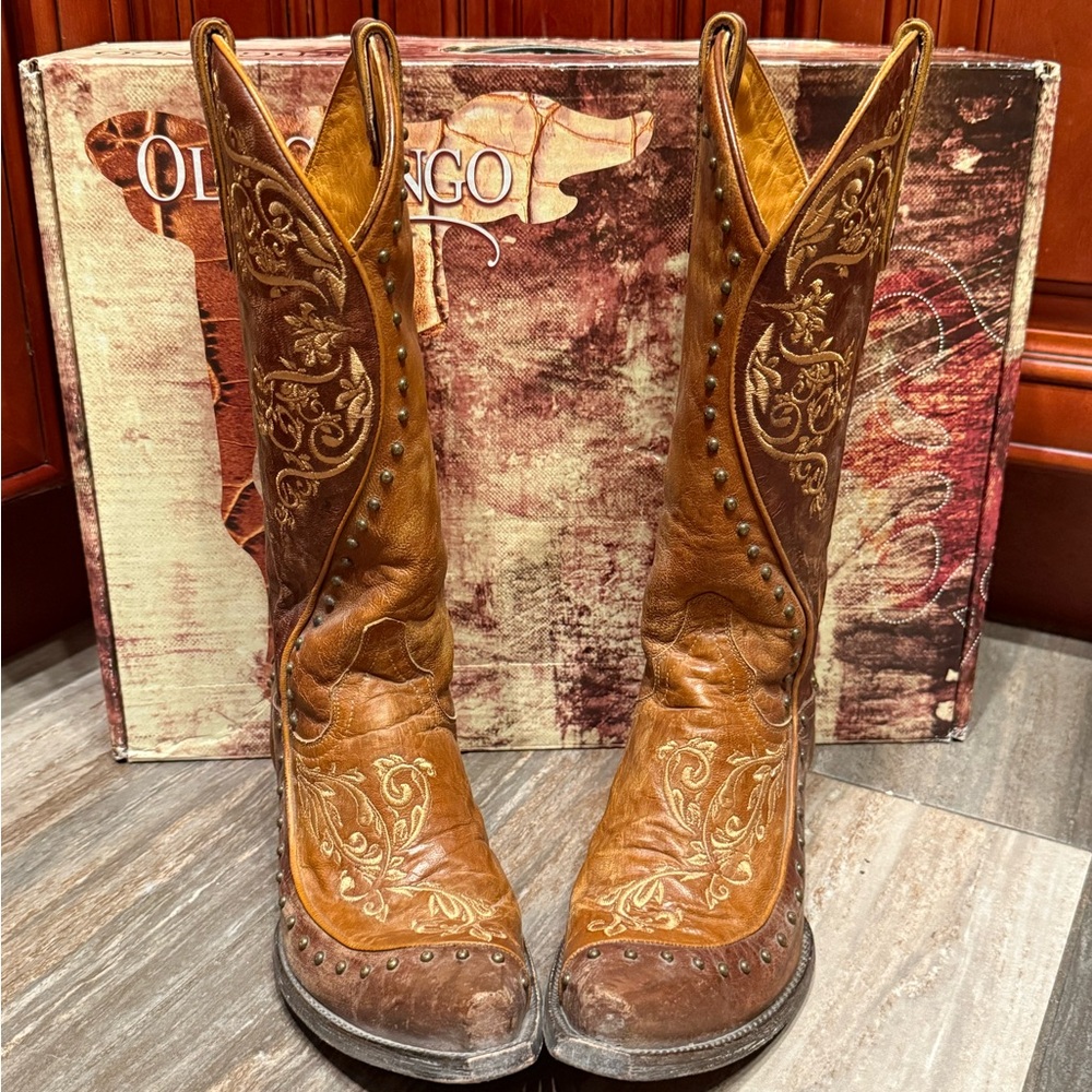 Old Gringo Arta Embroidery Stud Cowgirl Wedding Floral Cowboy Boots RARE 7.5 - Picture 2 of 10